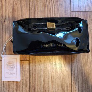 NWT Ted Baker London Black Bow Brush Case/Cosmetic Bag
